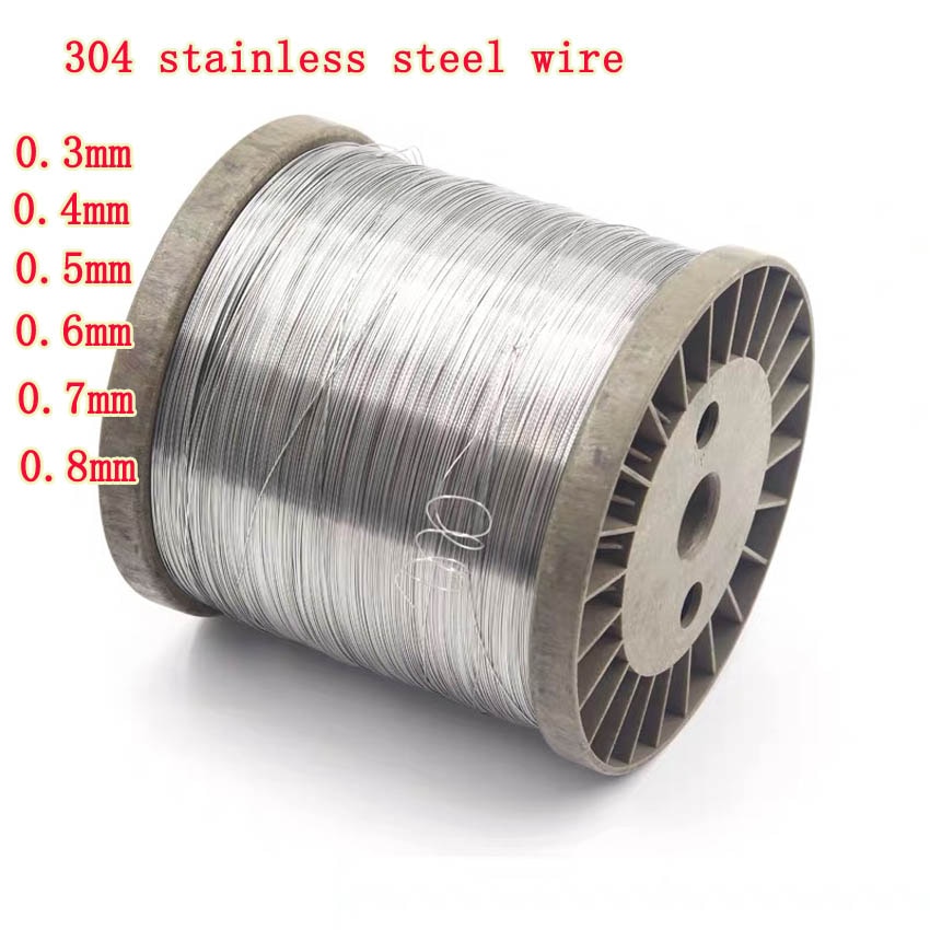 Filo in acciaio inossidabile 304 di alta qualità diametro 0.1/0.2/0.4/0.5/0.6/0.8/1.0MM cavo rigido trafilato a freddo singolo cavo rigido 1kg / r