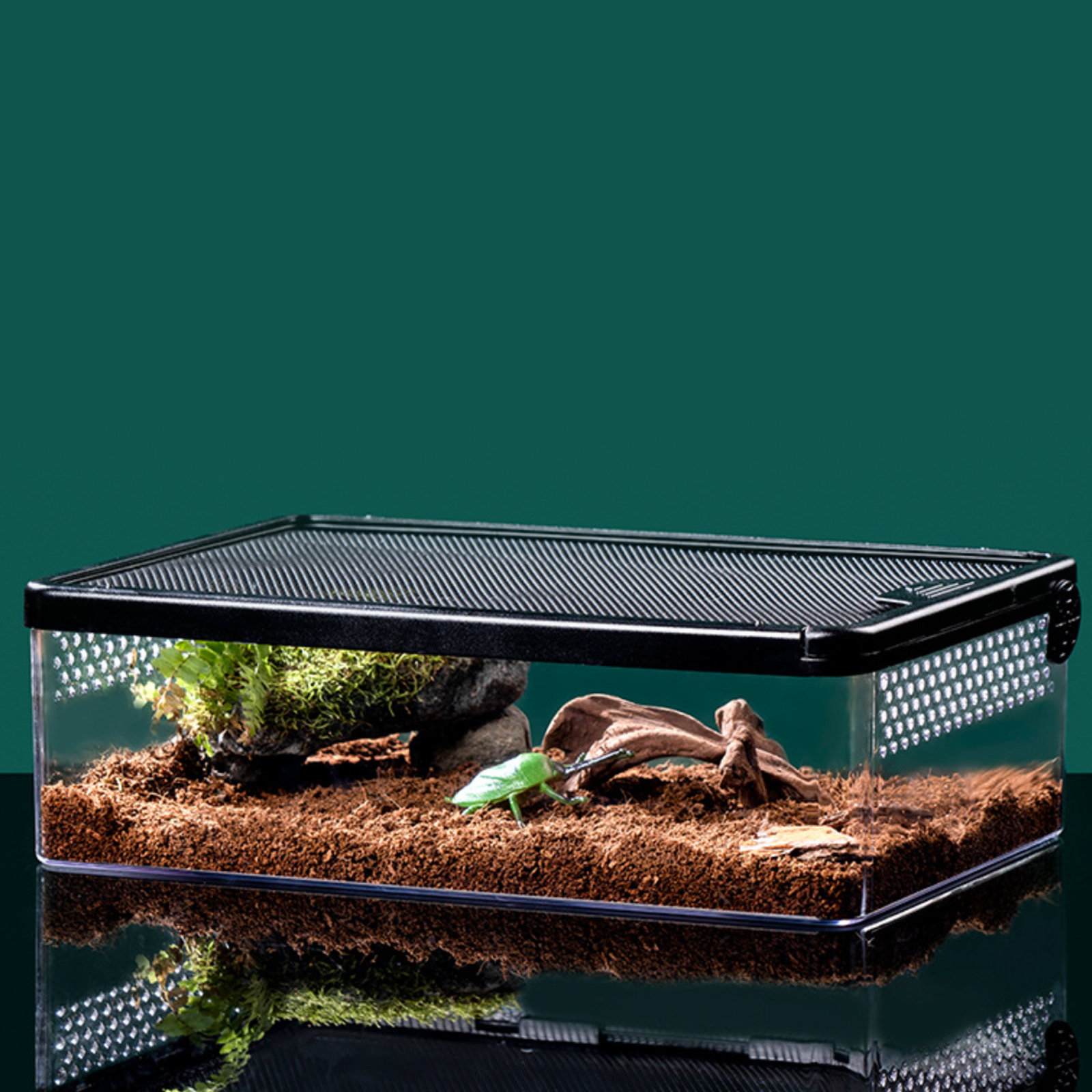 1Pc Reptile Box Breeding Box Horned Frog Turtle Hamster Corn Snake Cage Tank Anti-Escape Reptile Pet Box Pet