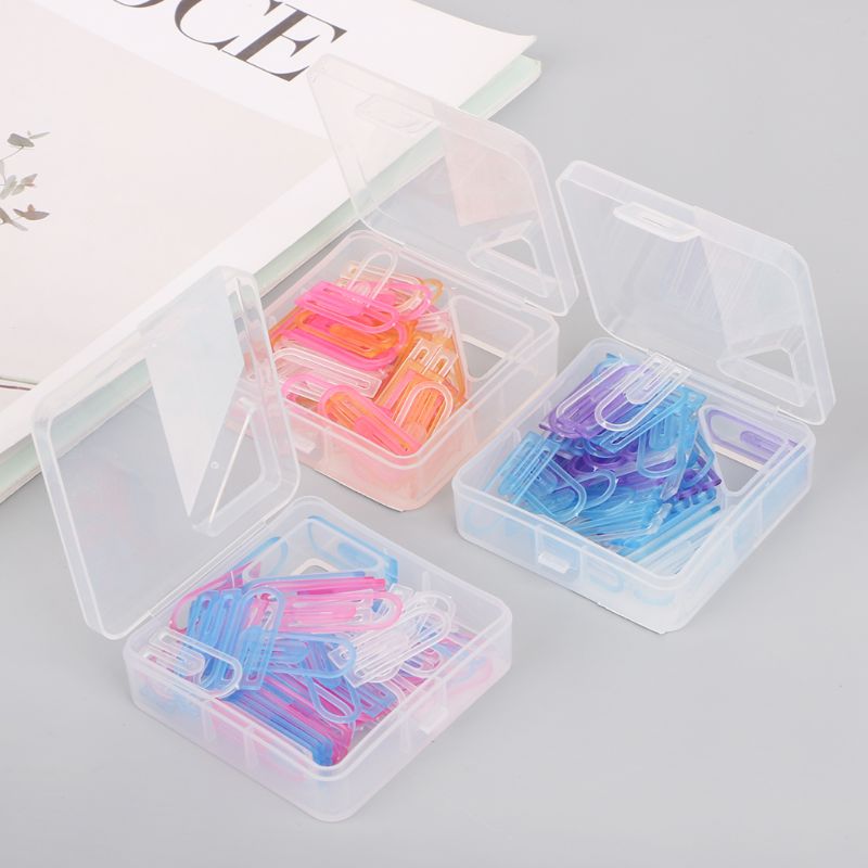 60 stk lille mini papirclips kawaii candy farve klar papirvarer ringbind clip bord kontor skoleartikler 77ha