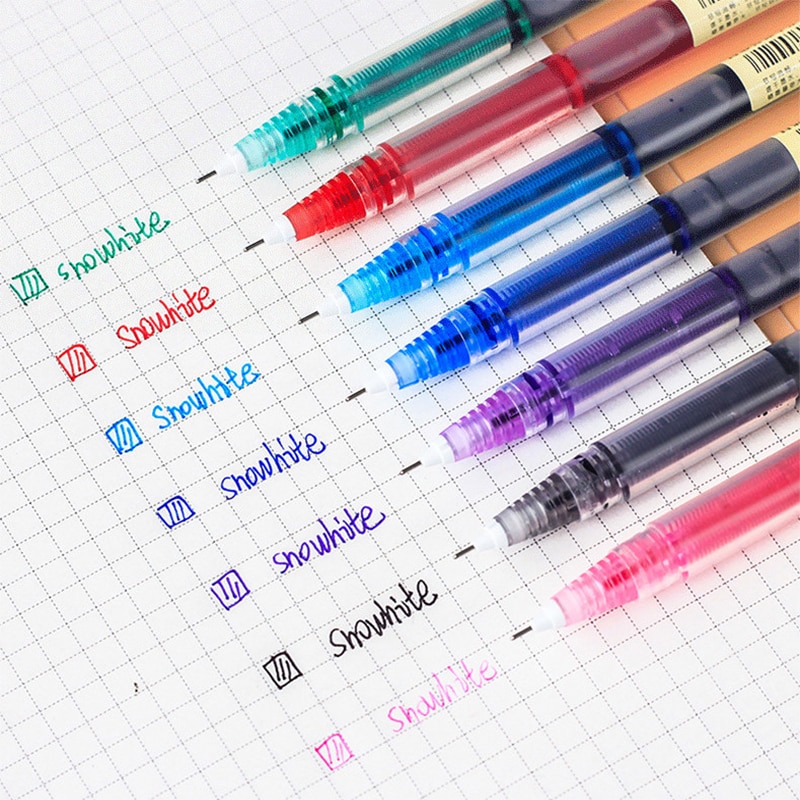 Farverige lige flydende gel pen kunstnerisk font neuter pen business school kontorartikler papirvarer