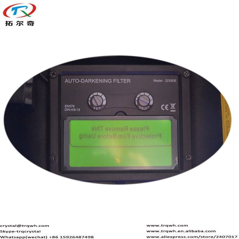 Filtro Camaleón de soldadura de oscurecimiento automático, protección de ojos completa, piezas de soldadura, accesorio de la máquina, , TRQ-2233DE, 1 ud.