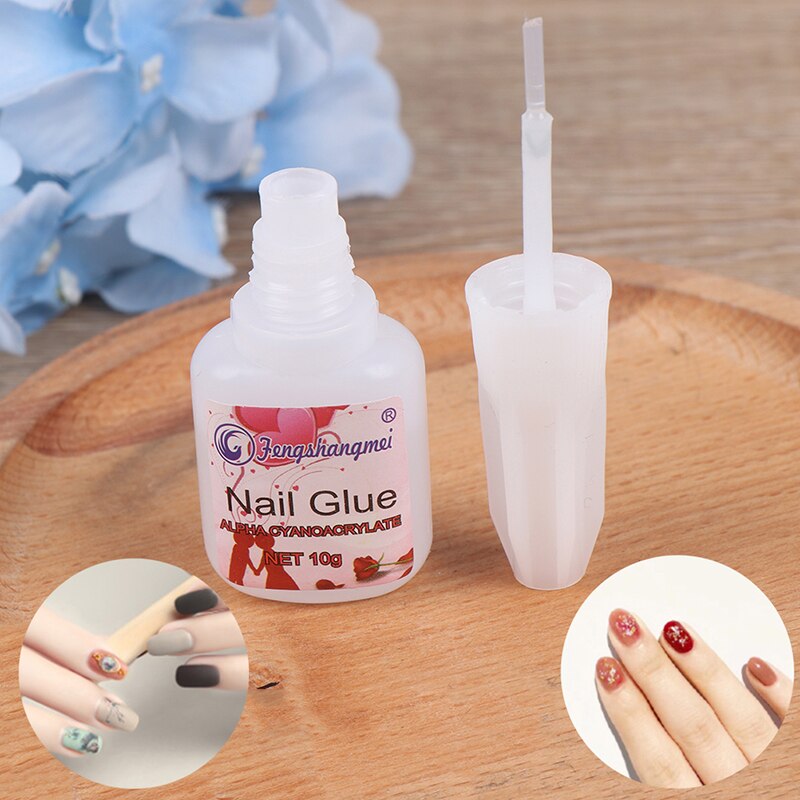 10g Valse Nail Tips Faux Nail Care Tool Drogen Nail Lijm Voor Valse Nagels Glitter Acryl Decoratie Met borstel