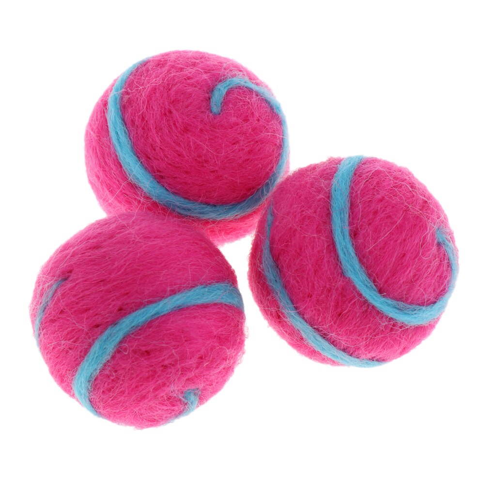 Ręcznie robiona wełna filcowa- (3 sztuk) czysta filcowe kule z wełny-DIY pompony-różne pastelowe kolory-1.38 rozmiar w calach: róża czerwony