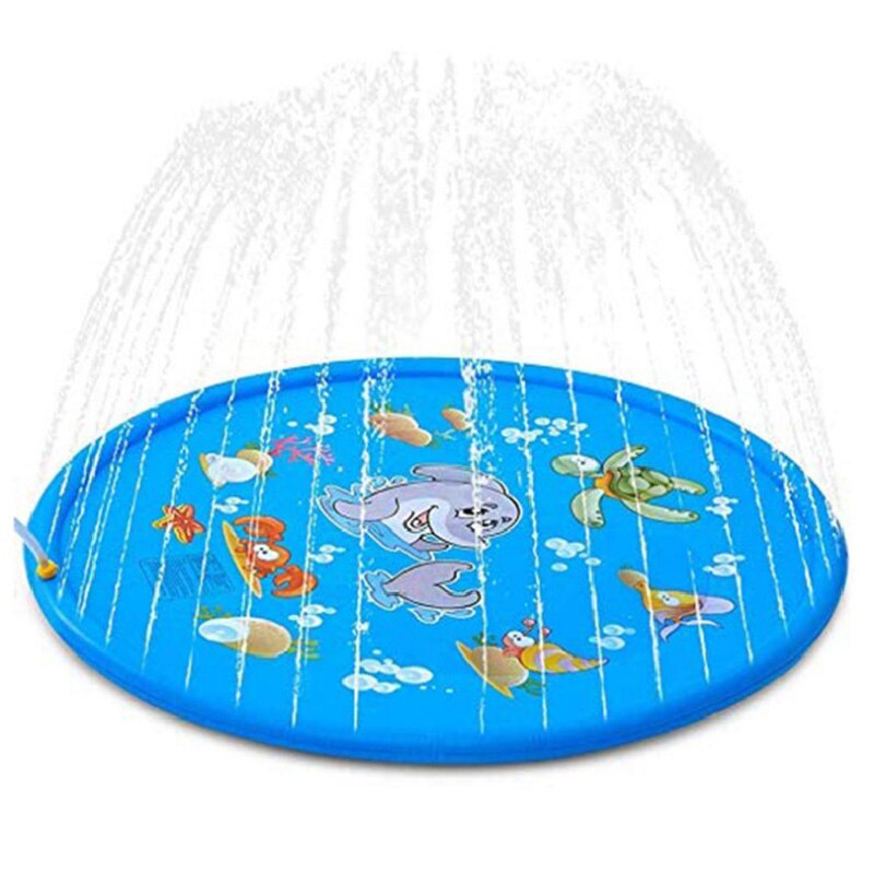 Tapis d&#39;arrosage gonflable pour animaux de compagnie, 100/170/190cm, tapis de jeu rafraîchissant, baignoire pour chiens et chiots: Dolphin spray pad / 100x100cm