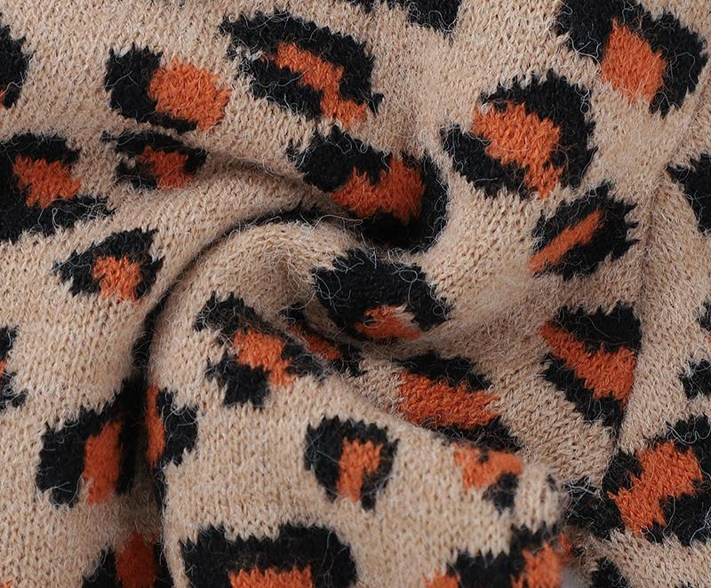0-24m småbørn baby dreng pige tøj vinter varm strikket cardigan sweater langærmet leopard strik tøj søde søde tøj