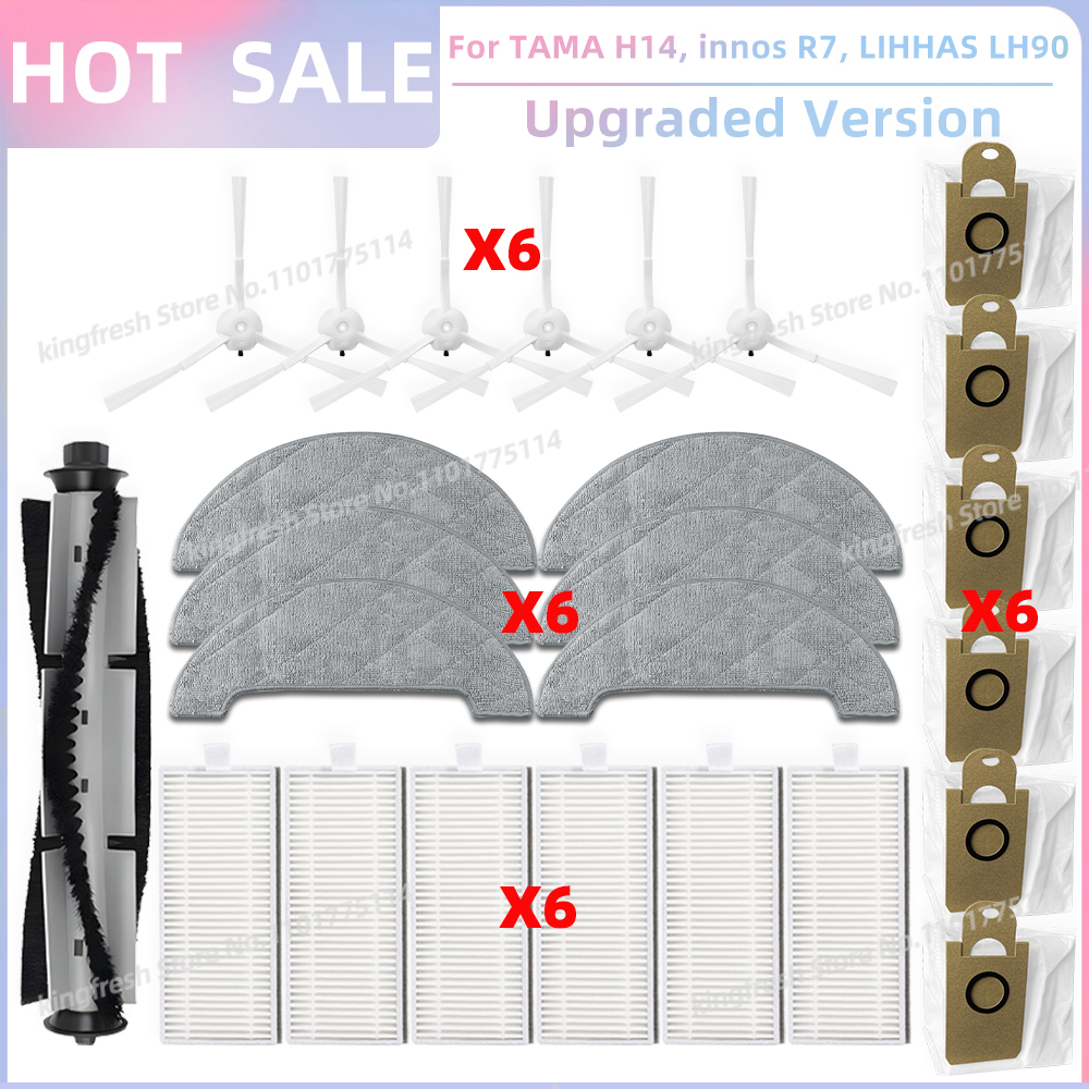 Pasuje robić TAMA H14, Blaupunkt Bluebot komfort plus, innos R7, LIHHAS LH90 Części Zamienne robić Odkurzacza Główna Rolka Szczotka Boczna Filtr Szmatka robić Mopowania Worek na Kurz