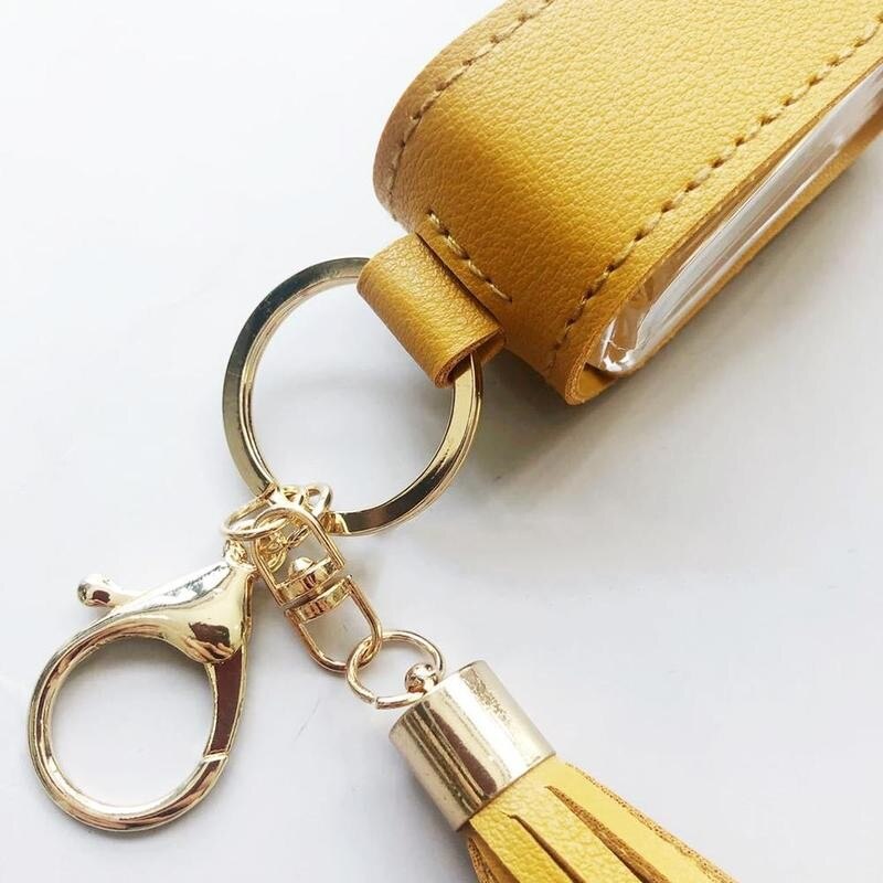 30ml Hand Sanitizer Bottle Mini Disinfectant Hands Portable Hydroalcoholic Gel Bottle Hand Sanitizer Leather Case Keychain