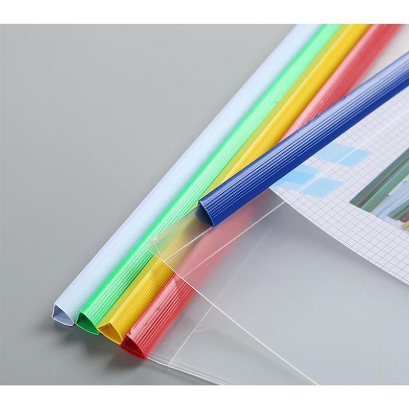 20Pcs Sliding Bar File Clamps Transparent Plastic File Folders A4 Paper Orgnizer Resume Conference Report Contract File Holder