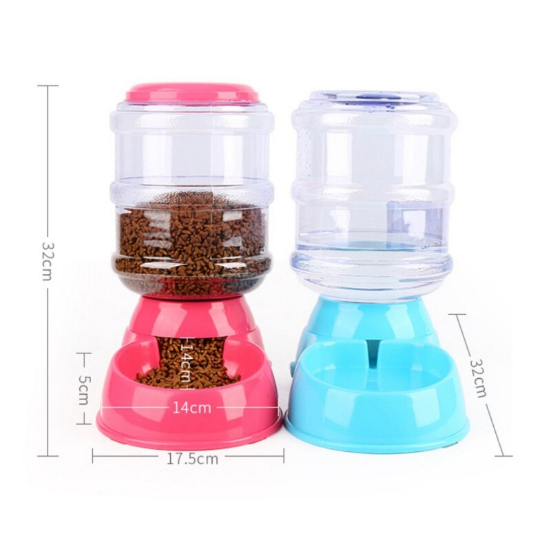 Automatic Eat Drink Supplies Pet Dog Cat Feeder Drinkers Water Dispenser Cat Dog Feeding Drinking Machine Pet Animal No Power