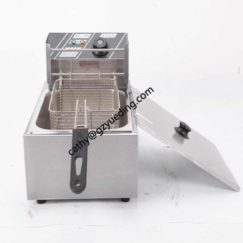 Table Counter Top Automatic Commercial Stainless Steel one tank one basket 6L Electric Deep Fryer for