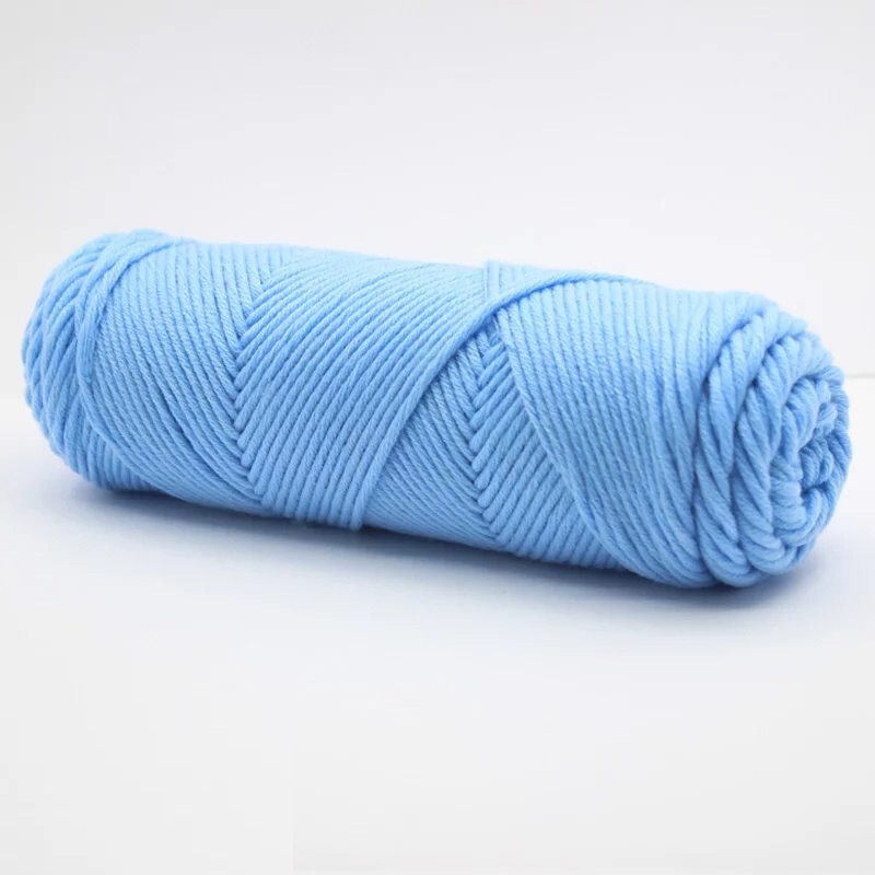 1pc Hand Woven Milk Cotton Eight Strand Wool Diy Scarf Line Wool Ball Stick Needle Thread Cotton Coat Hat Gloves Hand Knitting: light lake blue