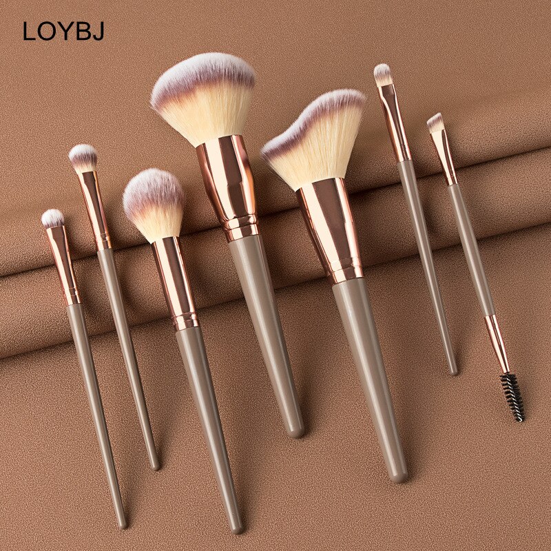 LOYBJ-brochas y herramientas de belleza para maquillaje, juego de polvo cosmético, base, colorete, contorno, sombra de ojos, cejas, pestañas, pincel de maquillaje, 5/7 Uds.
