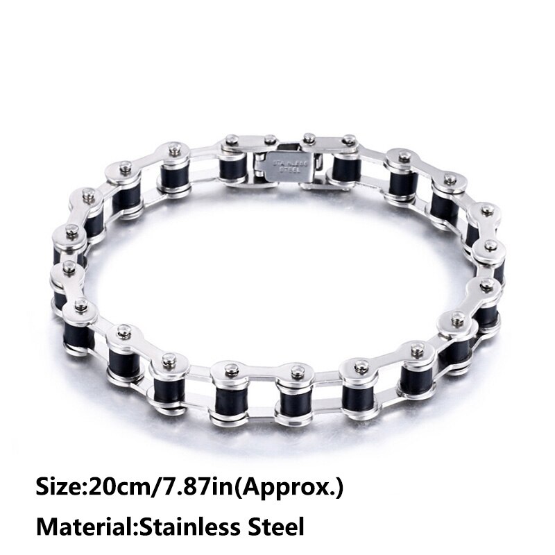 Mannen Biker Fiets Motorfiets Slot Ketting Armband Punk Titanium Stalen Armband Mannen Armband Mannen Sieraden Trendy Armband: 2