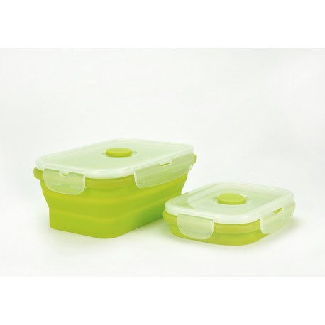 Set de 8 recipientes de silicona plegables Jocca. Fiambrera. Tuppers de comida. Contenedor almuerzo. tapers para alimentos.