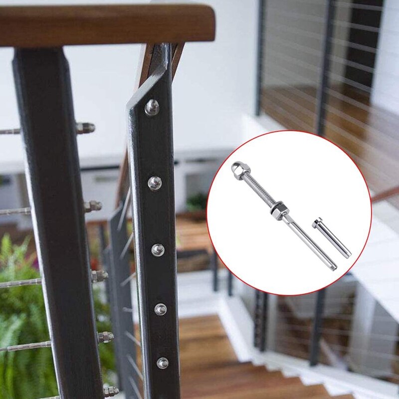 10 Paare Gewinde Terminal Zucht und Stemball Gesenk Kabel Spann Marine Geländer Bausatz für 1/8 zoll Kabel Deck geländer