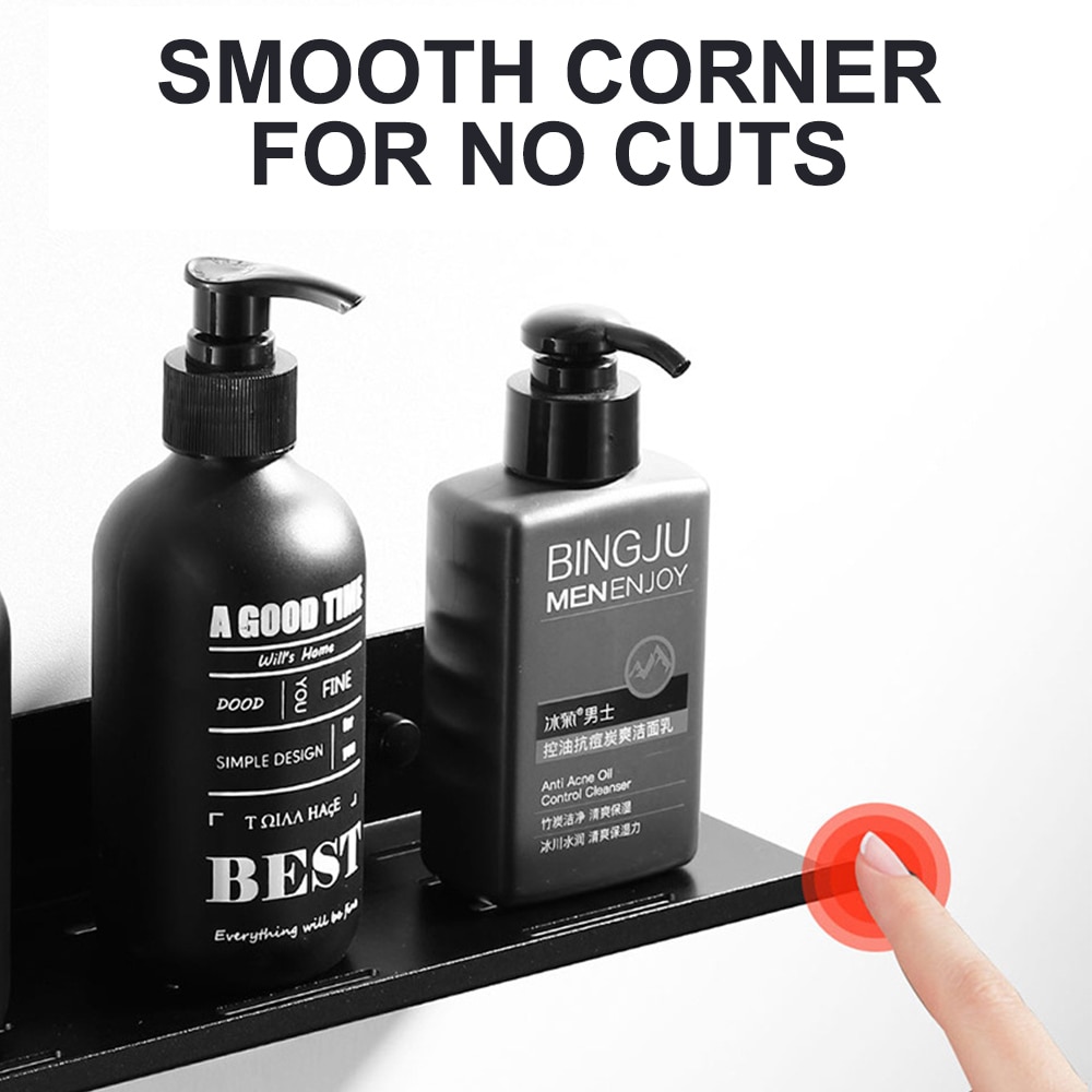 Wall Mounted Bathroom Shelf Shower Bathing Storage Holder Rack Kitchen Organizer shampoo Shower Caddy Rack Bathroom Shelves