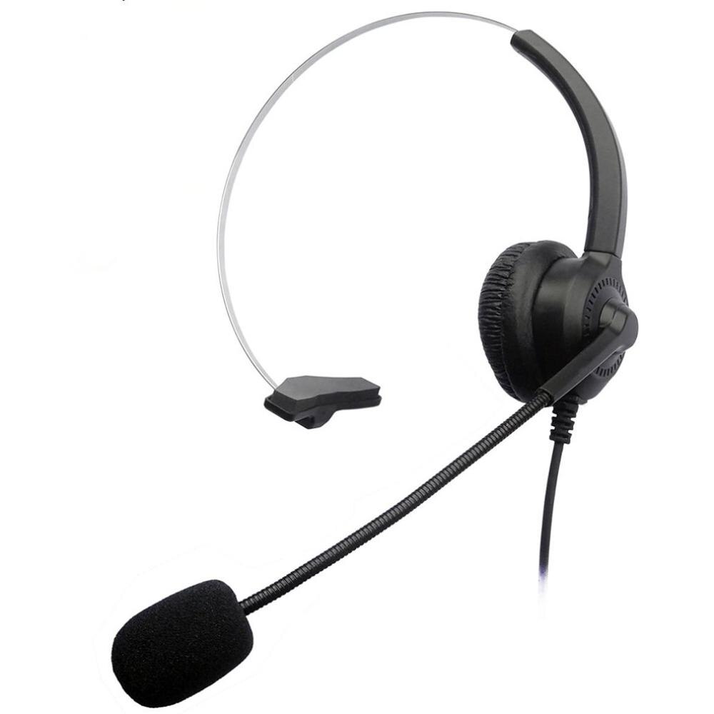 Call center headset med mikrofon 3.5mm stik telefon stemme interphone hovedtelefon til computer pc spil volumen kontrol: Default Title