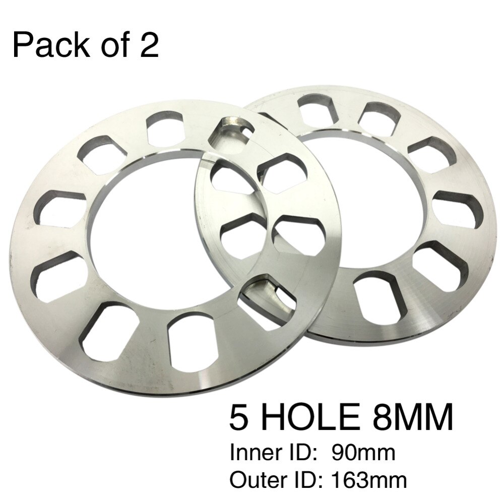 TIROL Universal Wheel Spacer 5 hole Disc brake spacer kit 8mm thick wheel spacer 2PCS T12849GLa