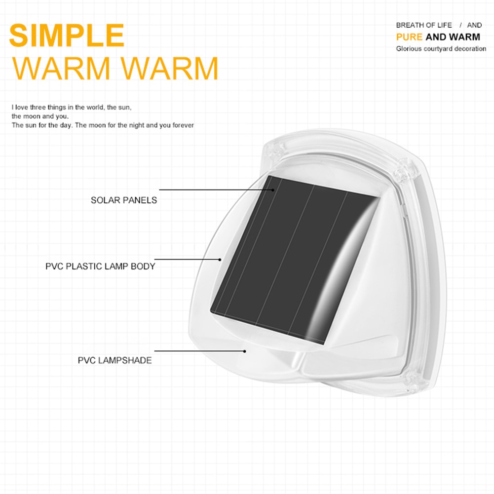 8 LED Solar Wall Light Outdoors Waterproof Led Solar Fence Garden Lamp for Patio Stairs Pathway Small Courtyard Decoration Lamp