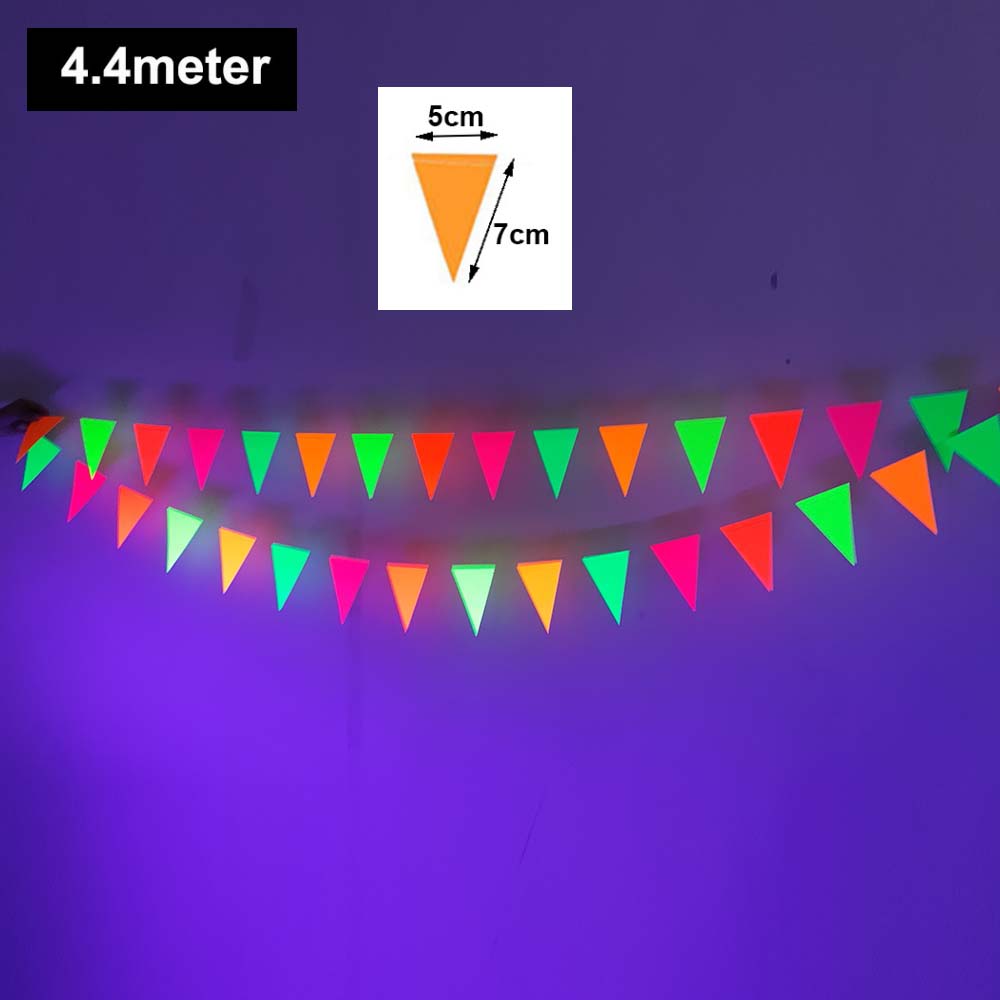 Decorações de bolo de festa de néon brilhante, banner de feliz aniversário, topper de bolo que brilha no uv, luz preta, suprimentos de festa reativos, aniversário de néon