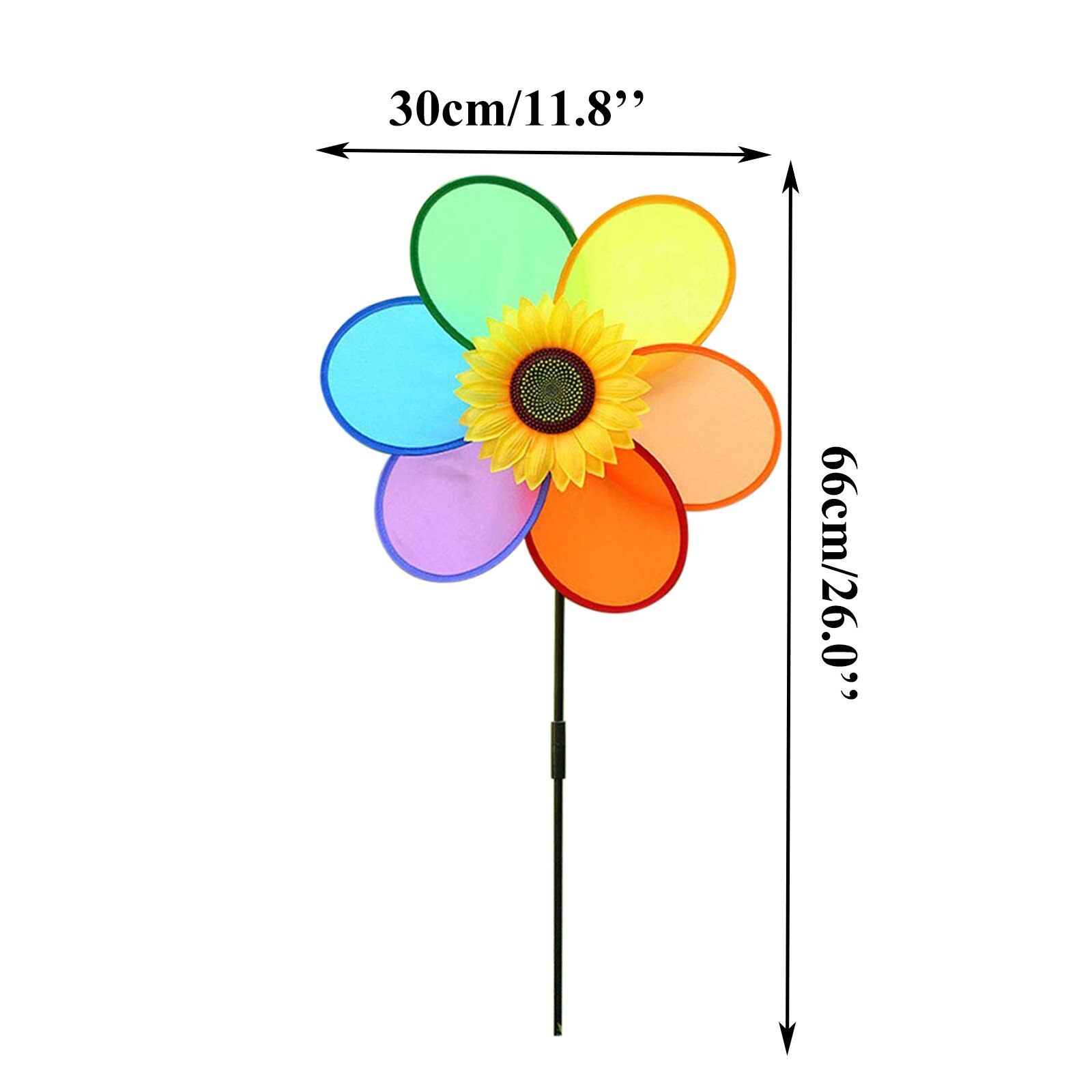 25 # Kleurrijke Regenboog Bloem Windmolen Spinner Wind Huis Tuin Yard Patio Outdoor Decoratie Kids Speelgoed Lichtgewicht Eenvoudig Verwijderen