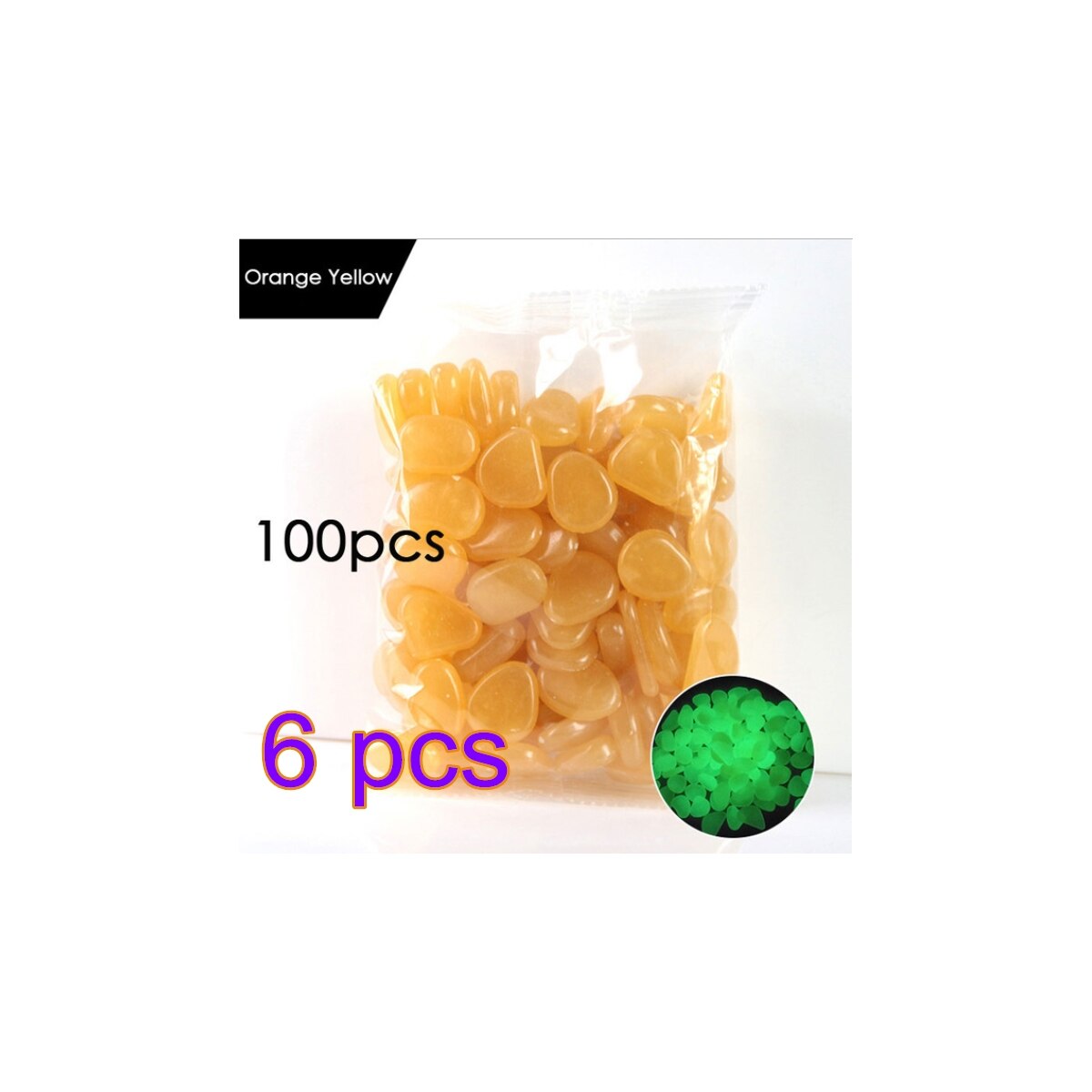 Tuin Decoratie Gangpad Planten Gloeien In Het Donker Gloeiende Steentjes Aquarium Decoratieve Steentjes Gloeiende Steen Jardin: Orange Yellow