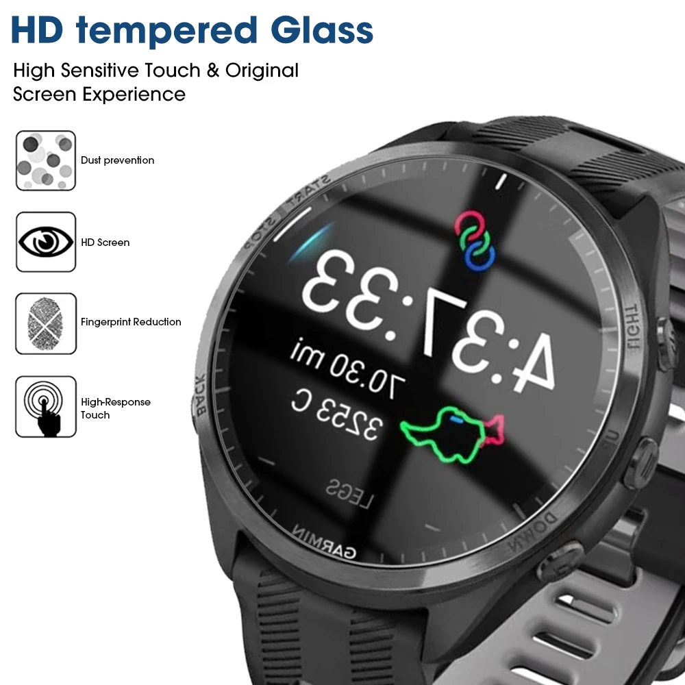 Garmin forerunner 965 955 945 935 735xt 165 265 255 265s 255s karkaistusta lasista valmistettu näytönsuoja naarmuuntumattomalle lasikalvolle