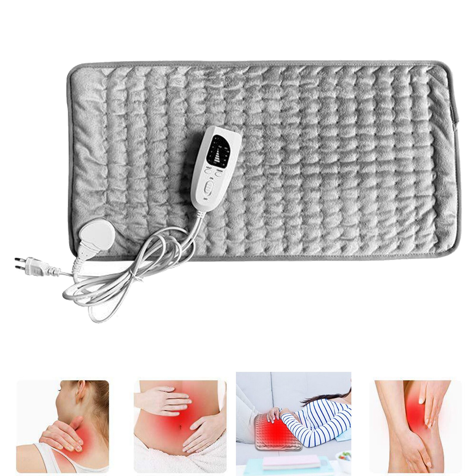 Large Electric Heat Pad Mat Therapy Back Pain Relief 6 Temperature Setting Winter Warmer Heating Pad
