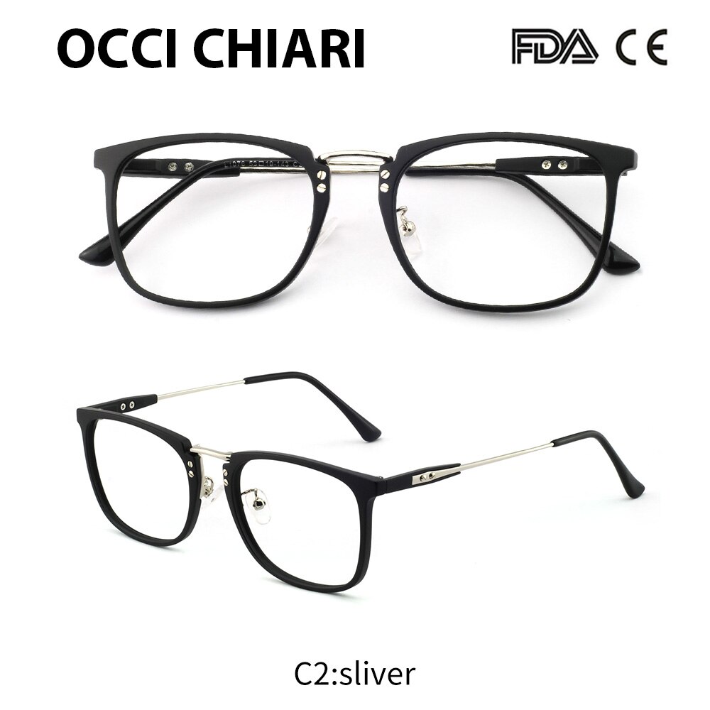 Korean Eye Glasses Frame Clear Lens Optical Eyeglasses Black Blue Eyewear Frames Spectacle for Men OCCI CHIARI OC2002
