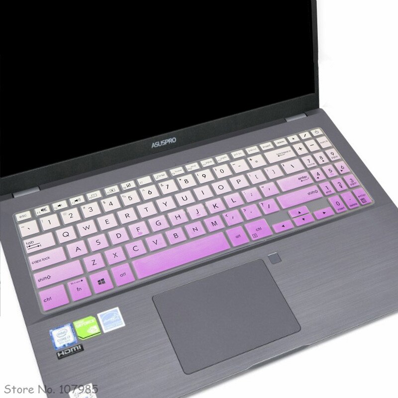 For ASUS ExpertBook B1 B1500 B1500C ExpertBook L1 L1500 PX555 PX555C B1 L1 15.6" Silicone Laptop Keyboard Cover Skin Protector: Gradual Purple