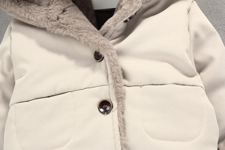 Jy Jongens Plus Fluwelen Gewatteerde Jas Herfst Winter Meisjes Effen Kleur Hooded Jas 2 Kleuren Tz03