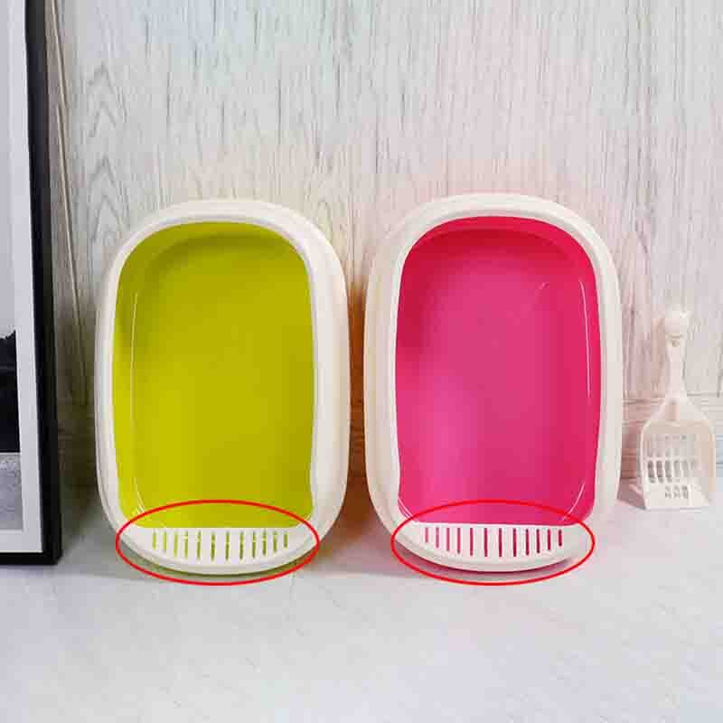 cat semi closed splash proof colur litter box toilet can removable and easy storage self cleaning resistance cat toilet