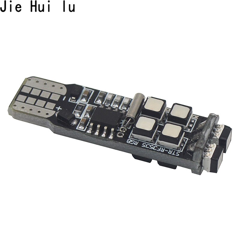 1 set rgb  t10 w5w 3535 10 smd rf lysande färgglad för bil led markeringslampa positionsljus med fjärrkontroll  dc 12v
