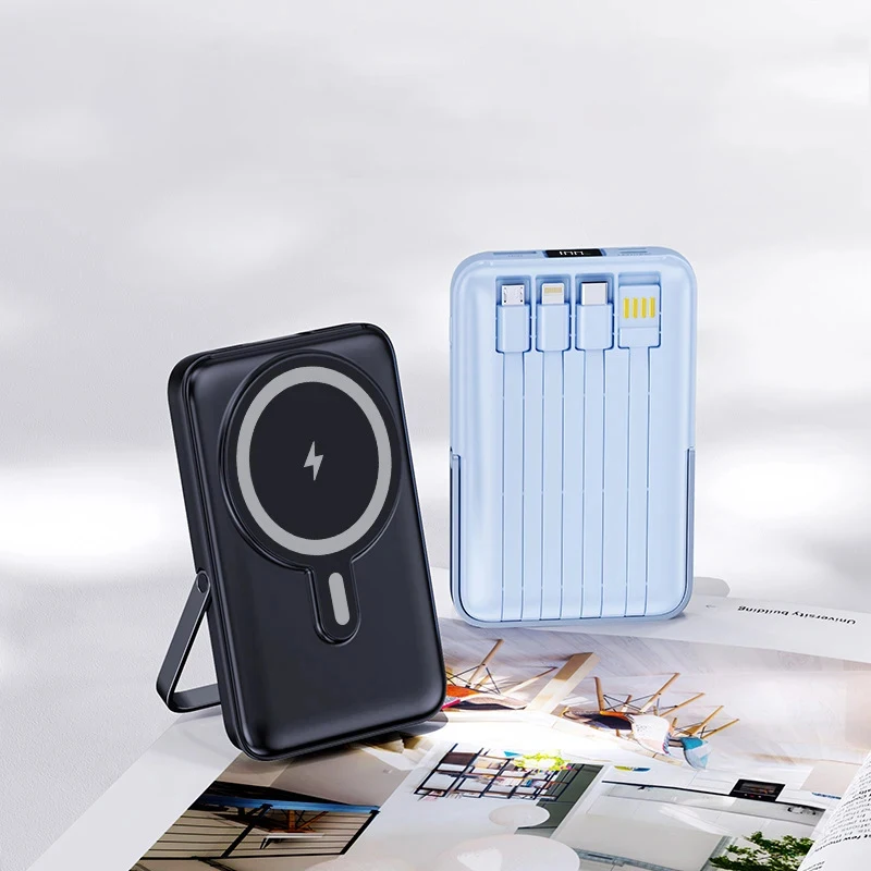 22.5W Magnetic Power Bank Wireless Fast Charging Portable Charger with Cable Stand External Battery for IPhone Iwatch Magsafe