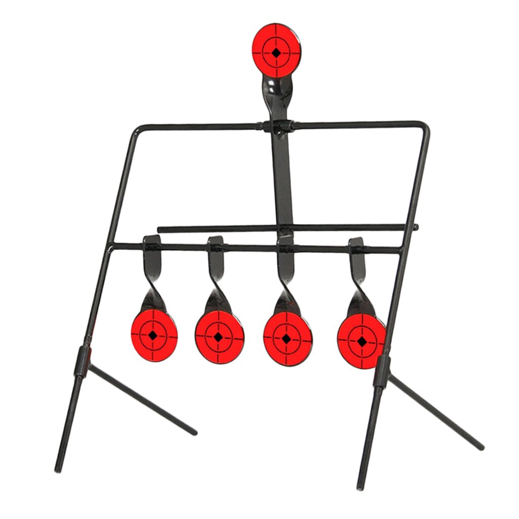 5 cibles de tir à réinitialisation automatique, accessoires de support de cible en métal