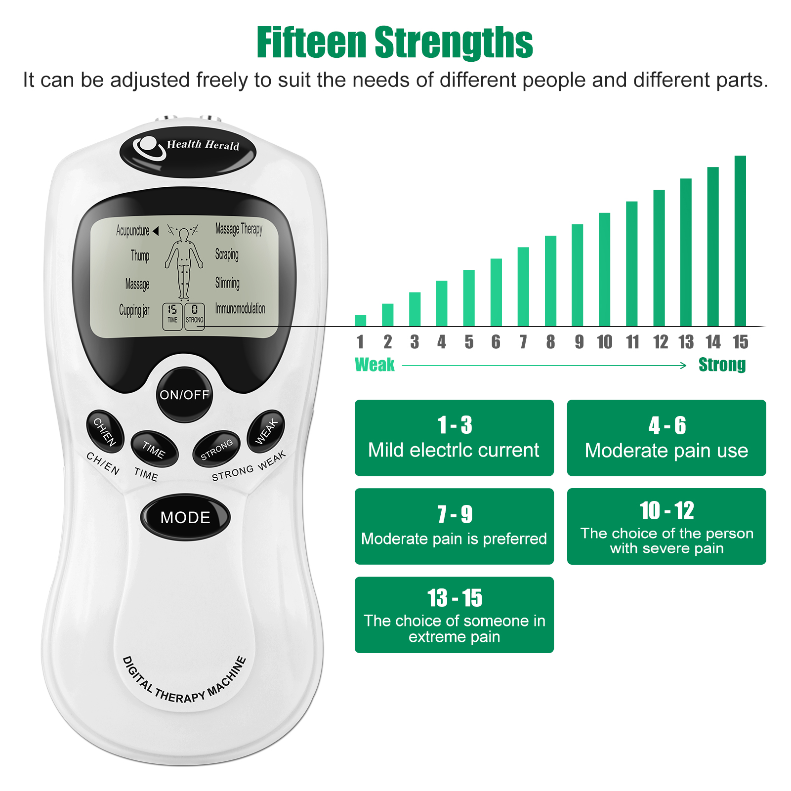 Fysioterapi tens muskelstimulator elektrisk ems akupunktur kropsmassage digital terapi slankemaskine elektrostimulator