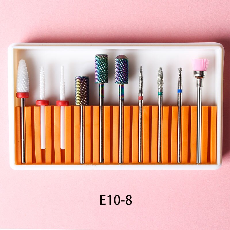 10Pcs/box Cone Tip Ceramic Electric Cuticle Clean Rotary Manicure Sander Tool Grind Head Mill Cutter Pedicure Nail art Drill Bit: 8