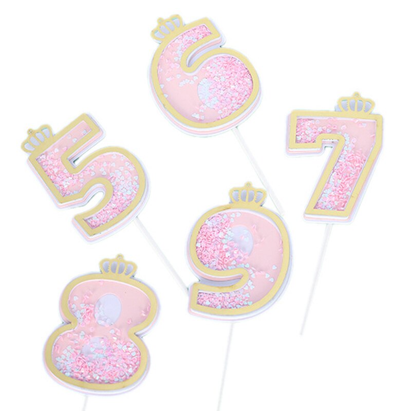 1pcs Number Cake Toppers Baby Shower Birthday Decoration Birthday Party Cake Insert Cake Decoration Wedding Cakes Dessert Decor