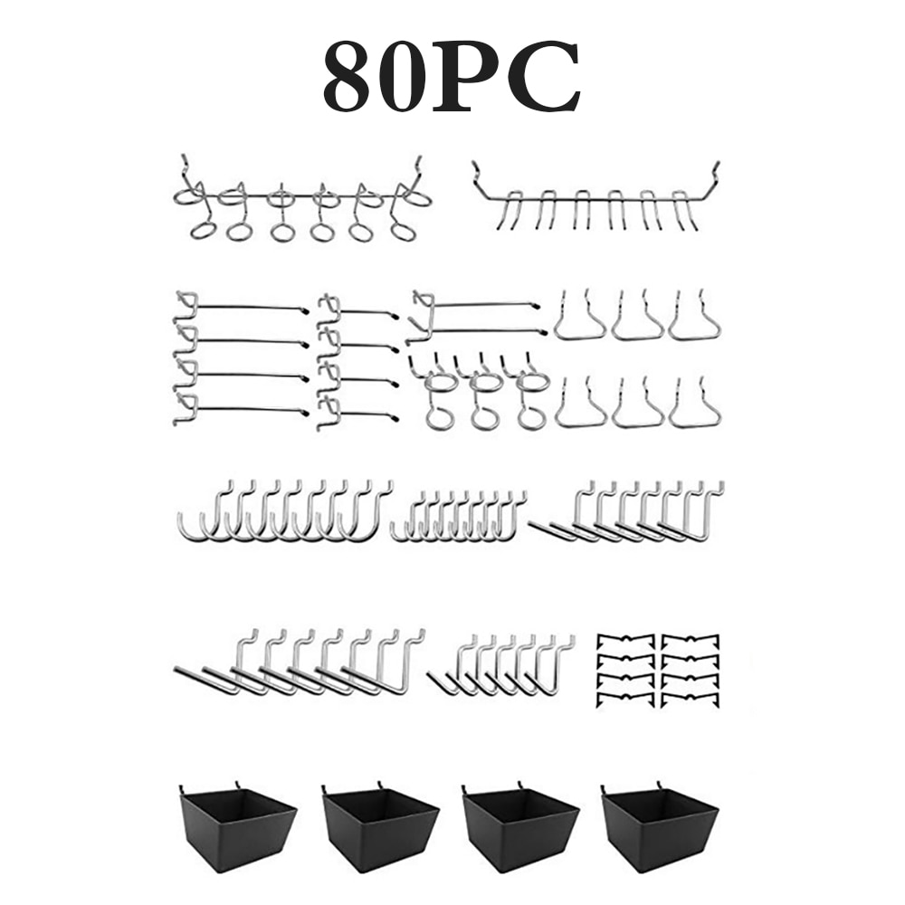 80 st pegboard krokar sortiment hem förvaring krokar peg board verktyg hängare set garage kök verkstad arrangör verktyg krokar