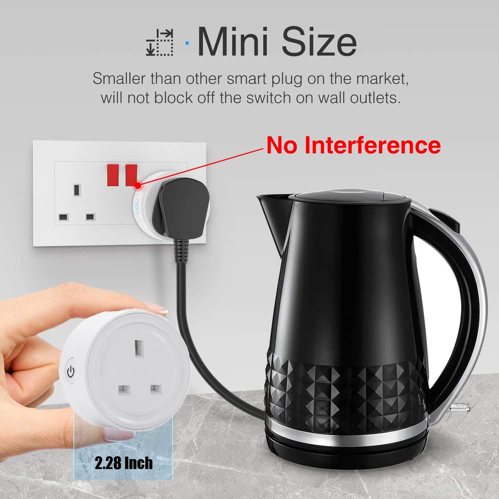 Smart WiFi plug adapter 16A remote voice control power monitor socket timing function can be used with mobile phone APP45#