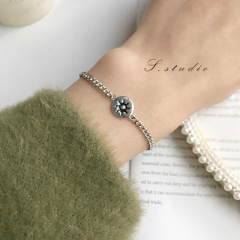 Budrovky Minimalistische Ronde Schijf Maan Zon Peadent Armband Voor Vrouwen Mannen Paar Armband Sieraden