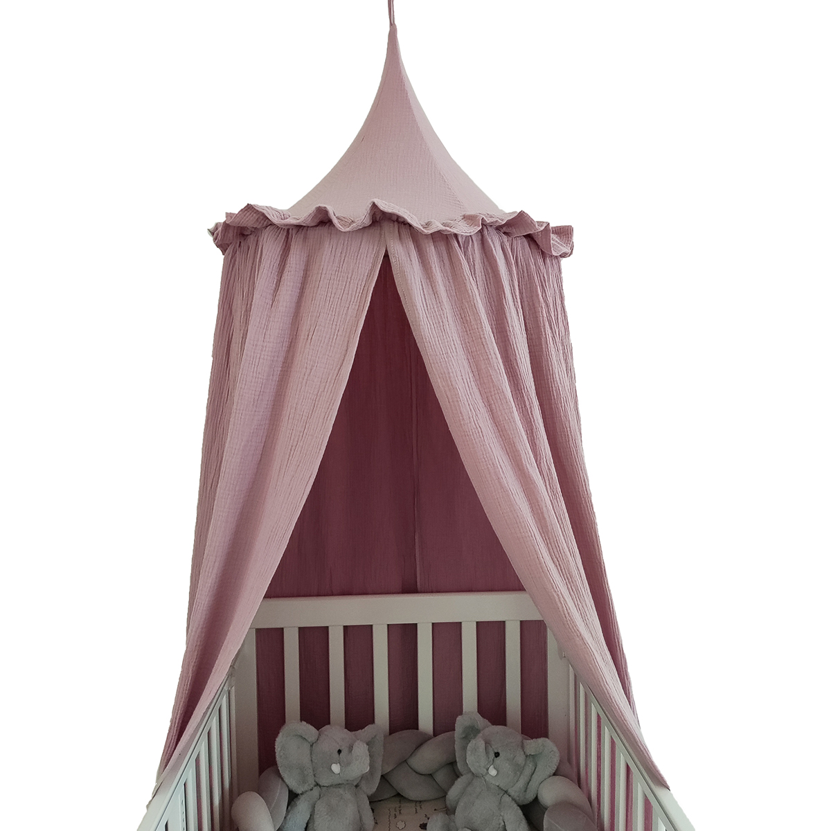 Premium Muslin 100% Cotton Hanging Bed Canopies Decorative Tent Nursery Canopy for Kids Room: PURPLE