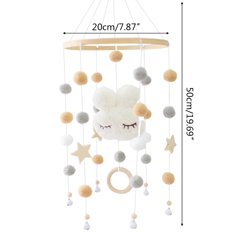 Sonajero móvil para cuna de bebé, bola de lana de viento, campana de viento, decoración colgante para habitación de niños