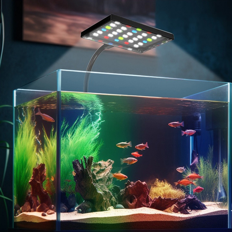USB Aquarium LED Light Full Spectrum Aquatic Plant Grow Lamp Fish Tank Adjustable Brightness Dimmable Timed 360° rotatable Light