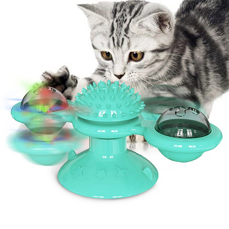 Husdjursleksaker katt spinner väderkvarn kattleksak skivspelare rolig kattleksak som kliar och gnuggar hårborste