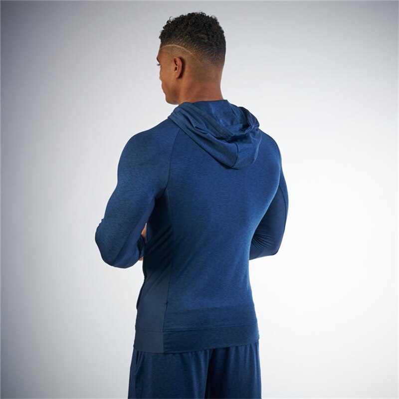 Hooded Fitness Sport Jas Heren Sneldrogende Running Jas Rits Hoodie Sweatshirt Sportkleding Fitness Hoodie Trainingspak