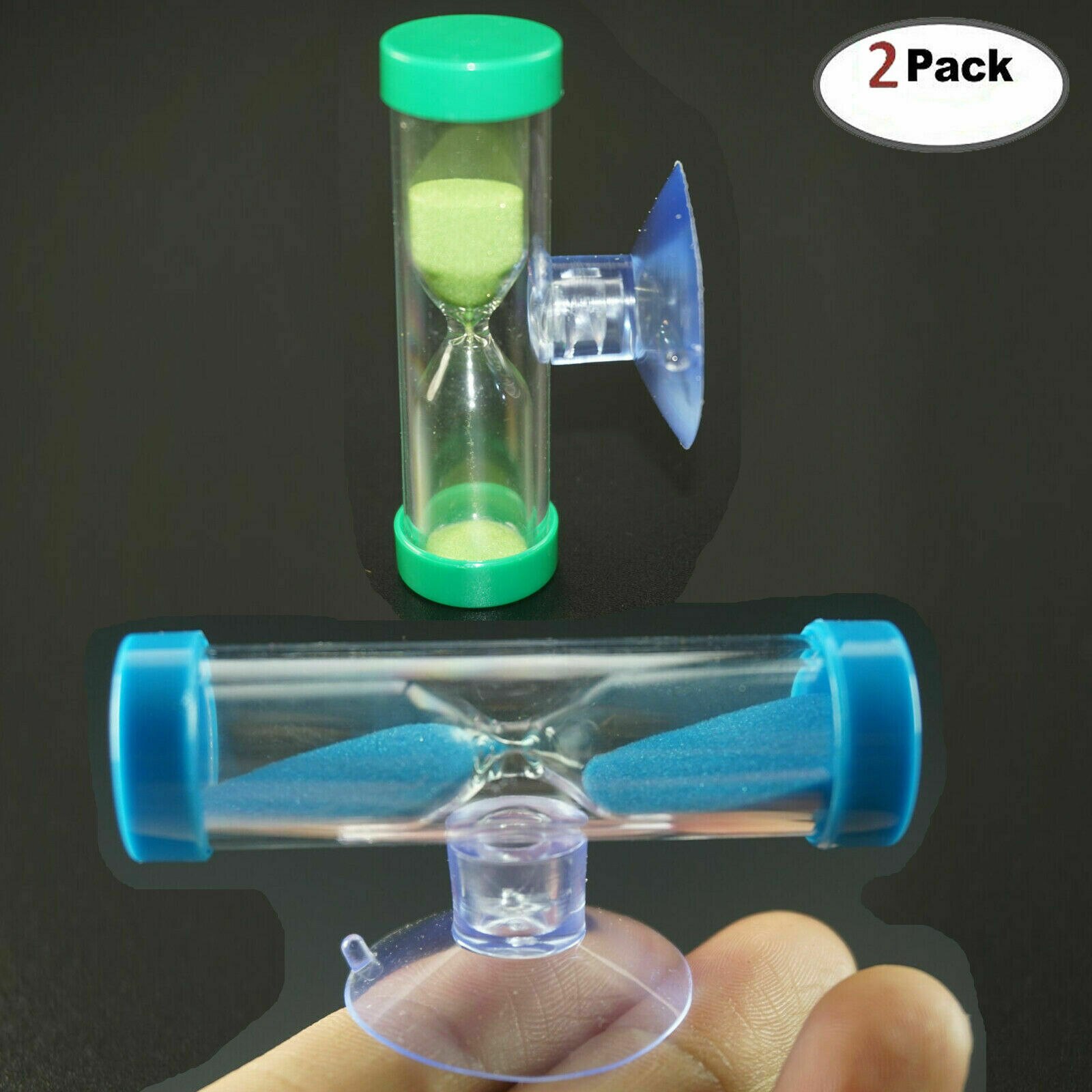 Sablier pour le brossage des dents, minuterie de douche avec ventouse, 2 pièces