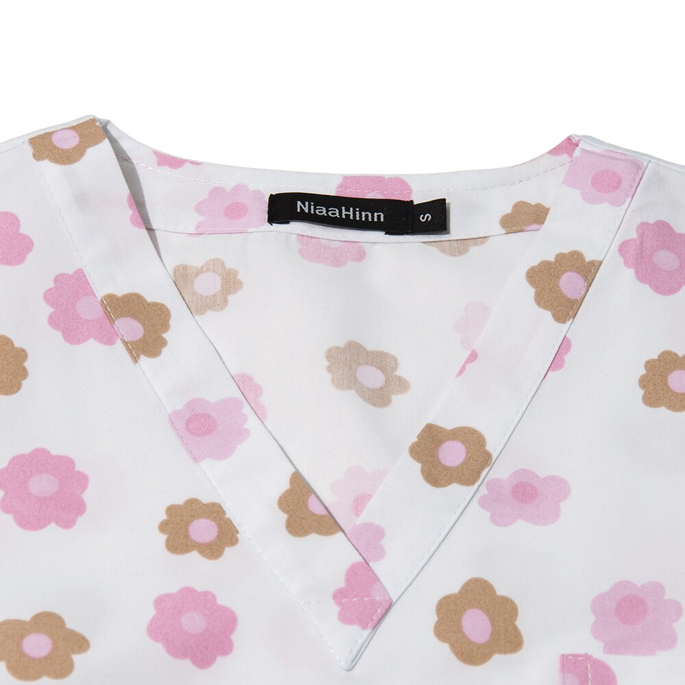 cotton summer short-sleeved women's work tops frosted tops nursing work clothes dental care laboratory work clothes