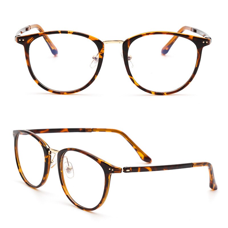 Anti-blue light blocking eyeglasses computer protective glasses TR90 combined metal square UV400 slim simple TV watching eyewear: tortoise