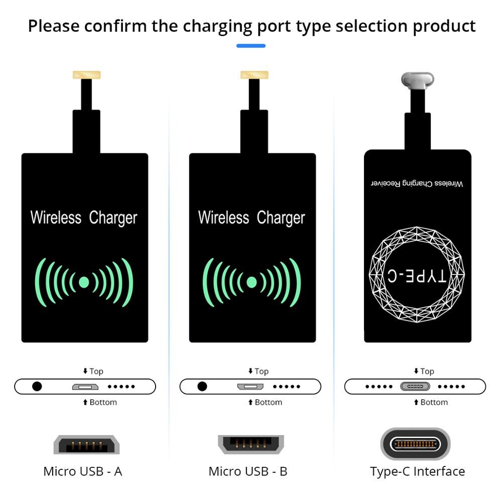 Drahtlose Ladegerät Bausatz Qi 10W Drahtlose Ladung Empfänger für Telefon Universal- Mikro USB Typ C Andorid Schnelle Ladung Pad